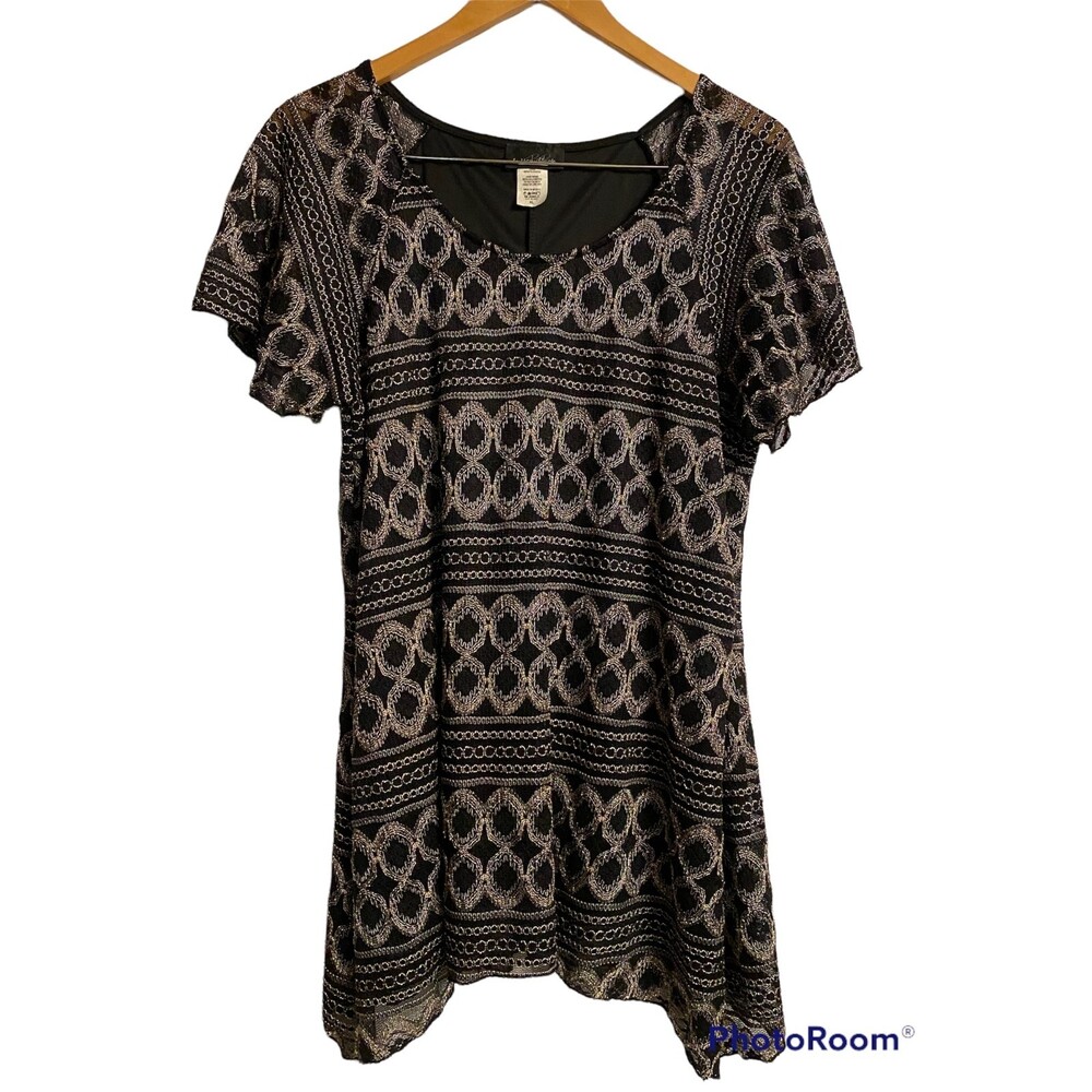Brittany Black High Low Top Black/Silver Lacy XL